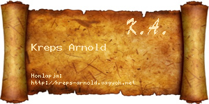 Kreps Arnold névjegykártya